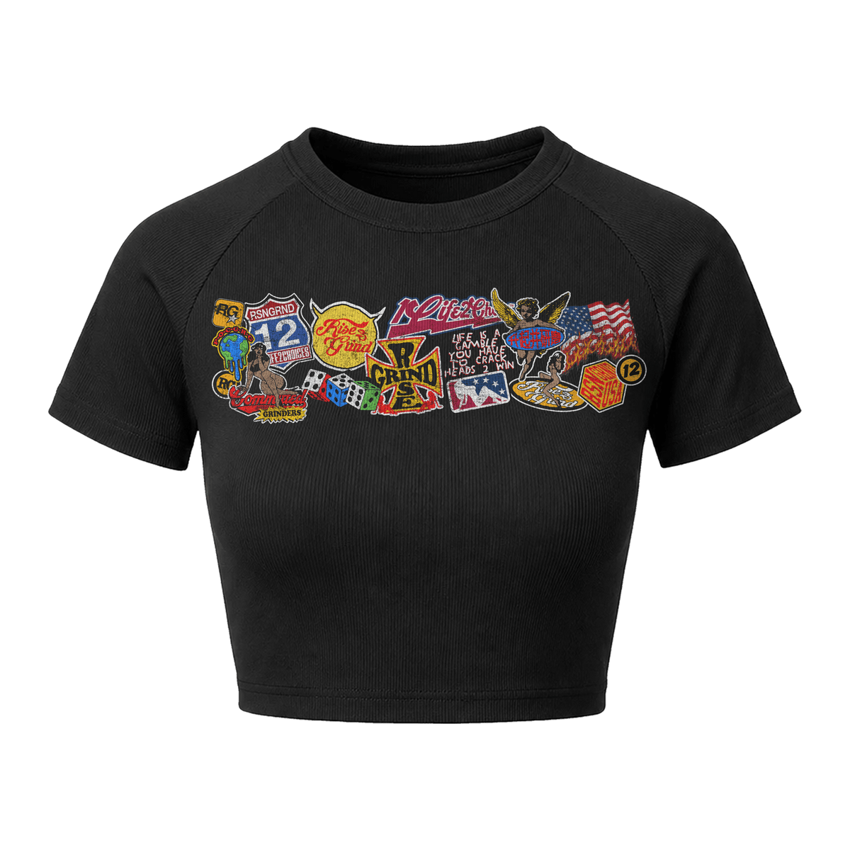 FEMALES RISEANDGRIND CROPPED TEE