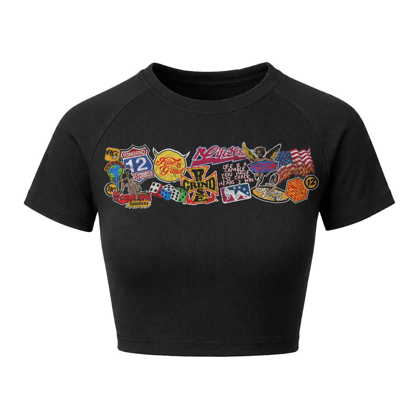 FEMALES RISEANDGRIND CROPPED TEE