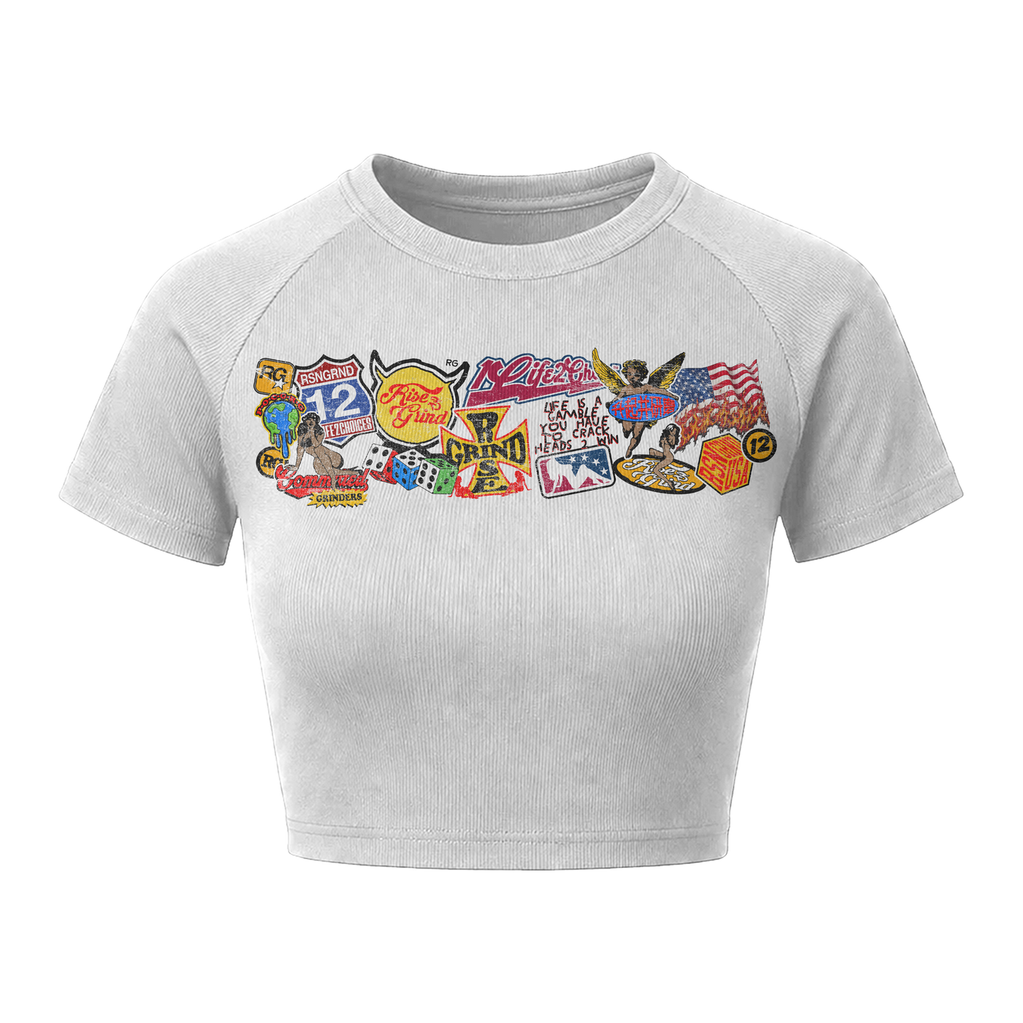 FEMALES RISEANDGRIND CROPPED TEE