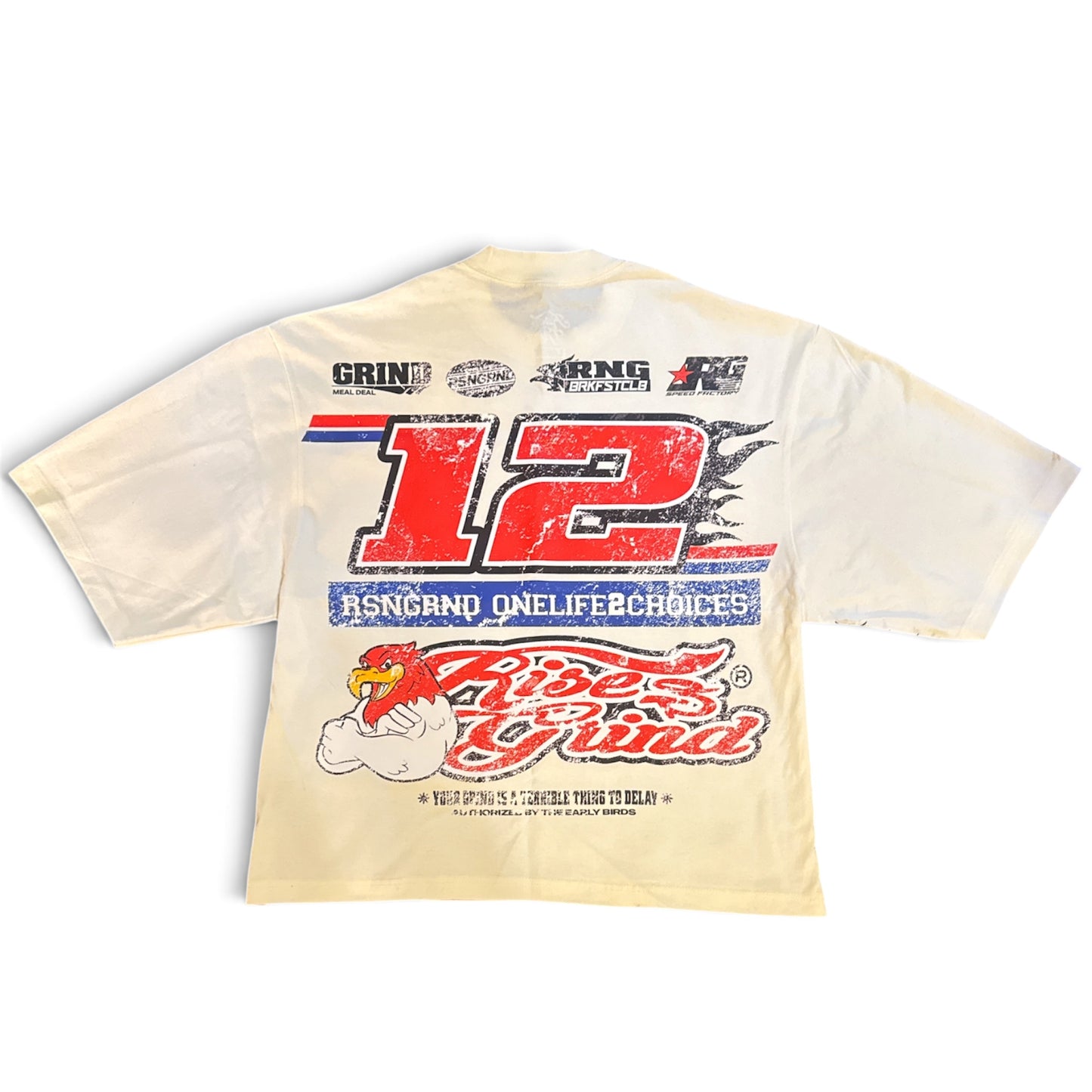 RSNGRND OVERSIZED RACING TEE [ CREAM ]